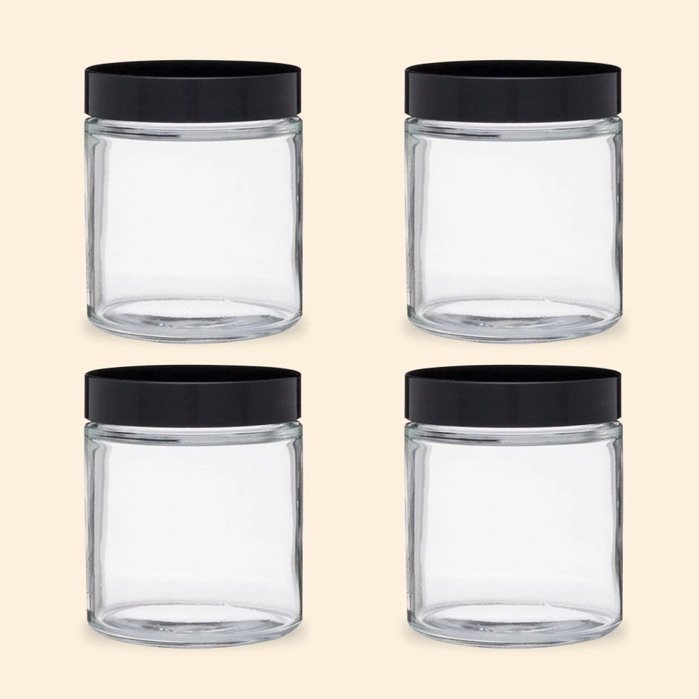 Shoprythm Packaging,Cosmetic Jar Glass jar with black cap Shoprythm Packaging,Cosmetic Jar Glass jar with black cap